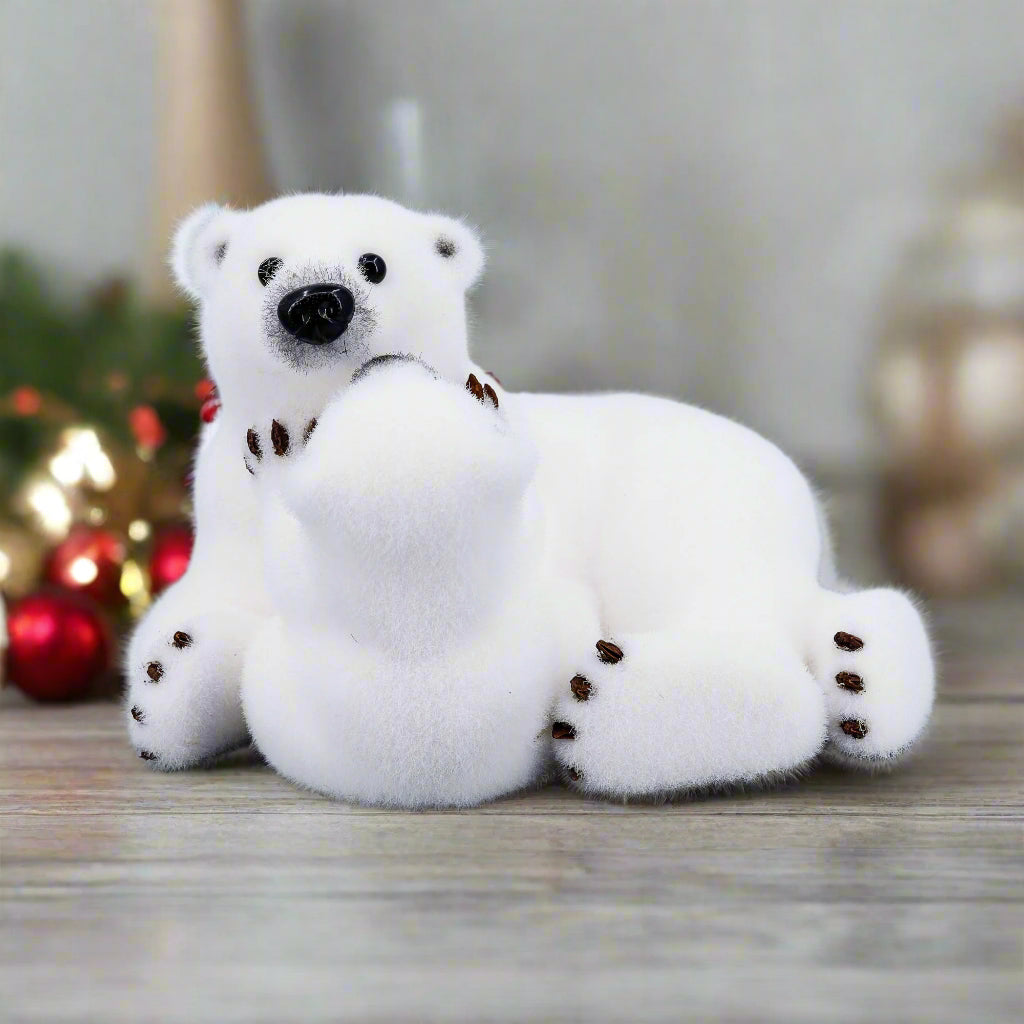 Oso polar de 8" jugando con cría