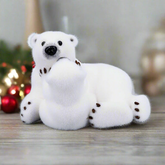 Oso polar de 8" jugando con cría
