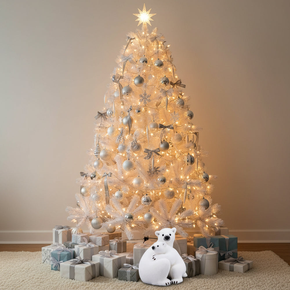 16" Polar Bear Hugging Cub