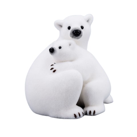 16" Polar Bear Mom Hugging Cub
