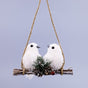 4" White Hanging Birds