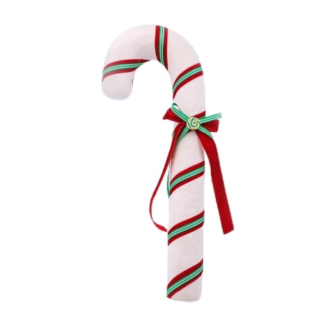 Juego de 2 adornos de bastón de caramelo de 55,88 cm en blanco, verde y rojo