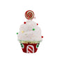Cupcake rociado rojo y blanco de 13"