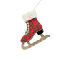 10" Red Plaid Ice Skate Ornament Set Of 2