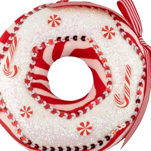 Juego de 6 adornos de donas de menta
