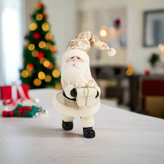 22" Champagne Santa With Gift Box