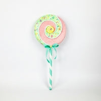 Juego de 4 paletas de 24 pulgadas con diseño de espiral rosa y verde