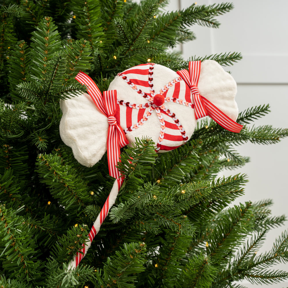 Juego de 6 selecciones de caramelos con rayas de menta de 16"