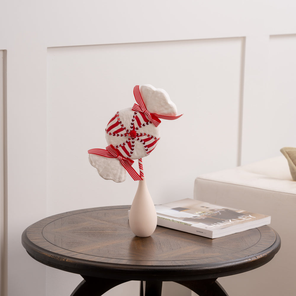 Juego de 6 selecciones de caramelos con rayas de menta de 16"