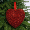 7" Red Heart Ornament Set Of 6