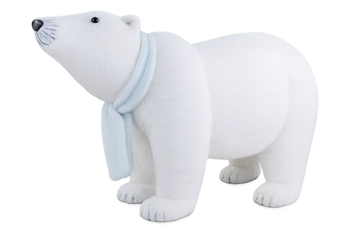 Oso polar de 34" con bufanda blanca