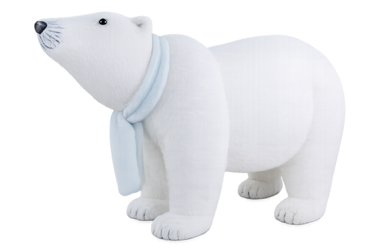 Oso polar de 34" con bufanda blanca