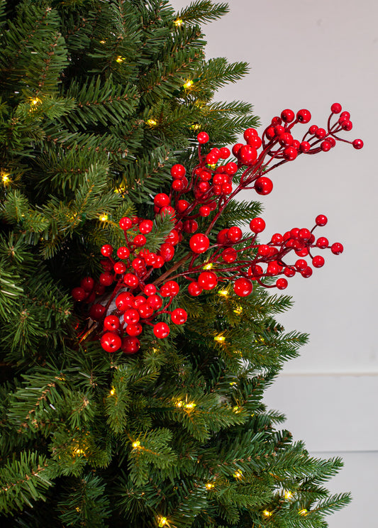 29" Red Berries Branch Set Of 6