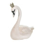 13" White Swan With Crown