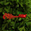 12" Red Glitter Long-Tail Bird Set Of 6