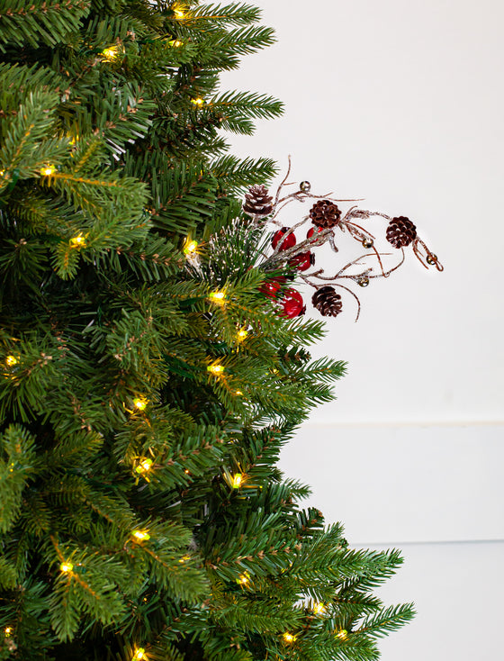 11" Pine With Berry Pick Set Of 12