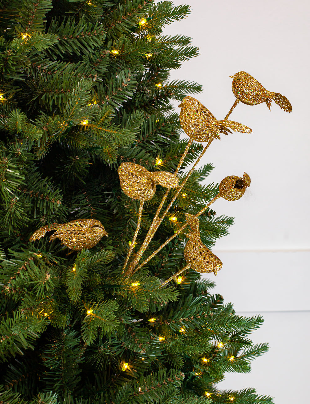 32" Gold Bird Branch Set Of 6