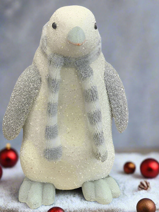 10" Icy White & Grey Penguin