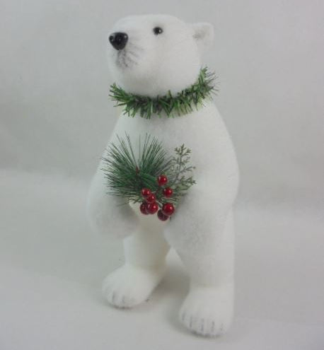16" Polar Bear With Berry Pick