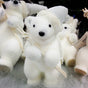 14" White Polar Bear With White Santa Hat