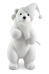 Oso polar de 17" con gorro de Papá Noel blanco