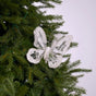 6" White Glitter Butterfly Set Of 6
