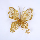 8" Gold Glitter Butterfly Set Of 6