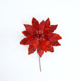 10" Red Poinsettia Clip Set Of 4