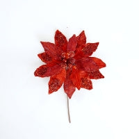 Juego de 6 broches de flor de Pascua de 10"