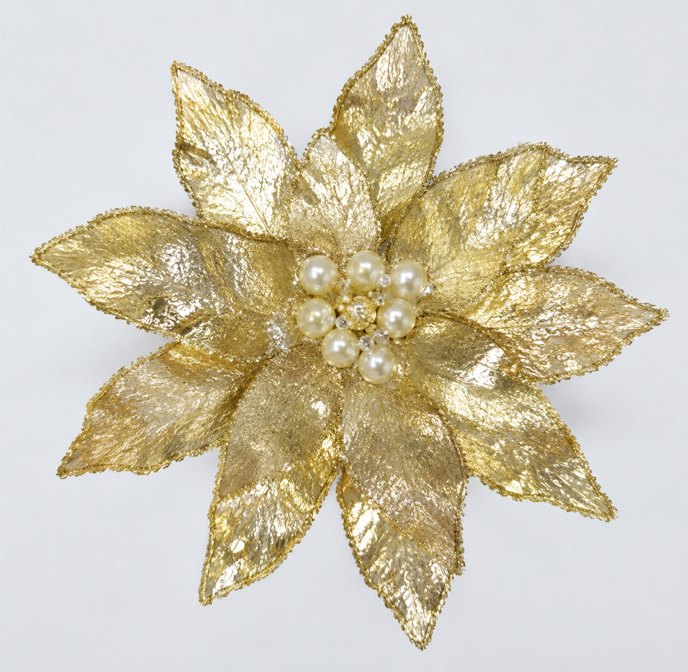 10" Poinsettia Clip Set Of 6