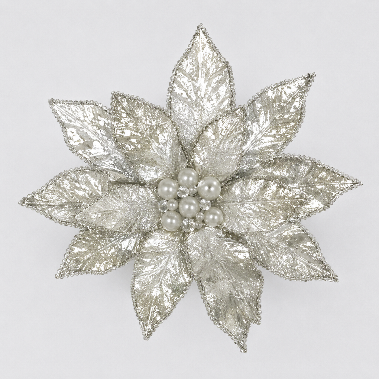 10" Poinsettia Clip Set Of 6
