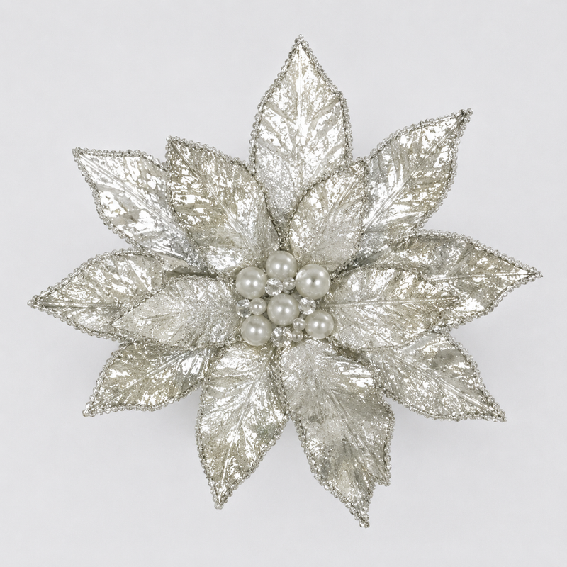 Juego de 6 broches de flor de Pascua de 10"