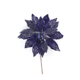 10" Midnight Blue Poinsettia Clip Set Of 6