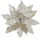 10" Light Champagne Poinsettia Clip Set Of 6