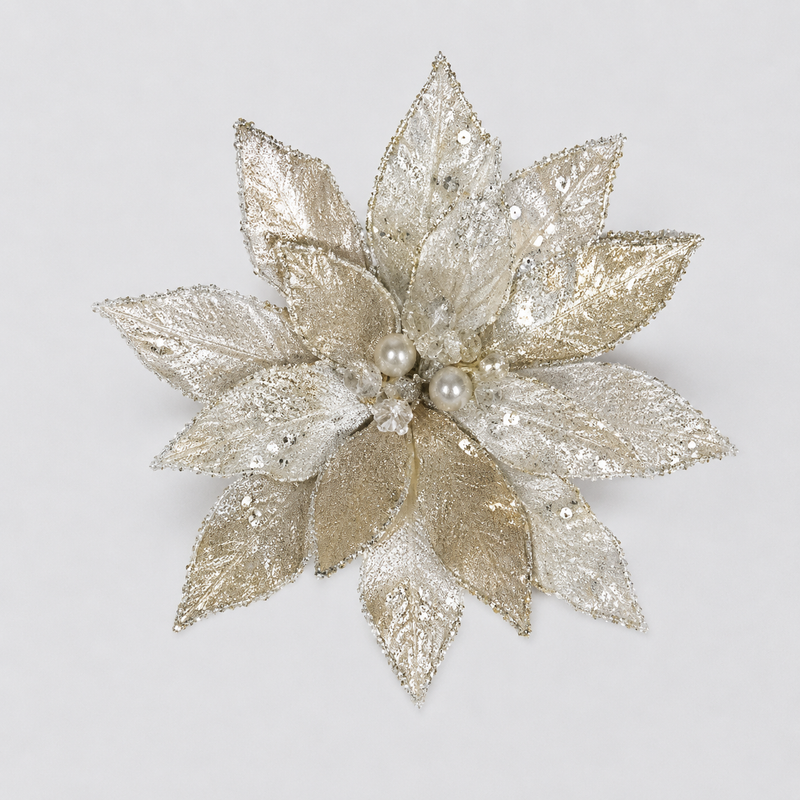 Juego de 6 broches de flor de Pascua de 10"