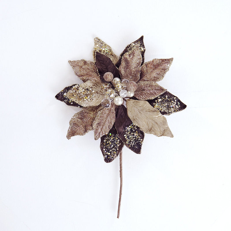 Juego de 6 broches de flor de Pascua de 10"