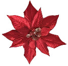 11" Red Velvet Poinsettia Clip Set Of 6