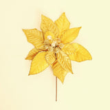 11" Light Gold Velvet Poinsettia Clip Set Of 6