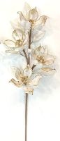 32" Velvet Magnolia Flower Spray Set Of 4