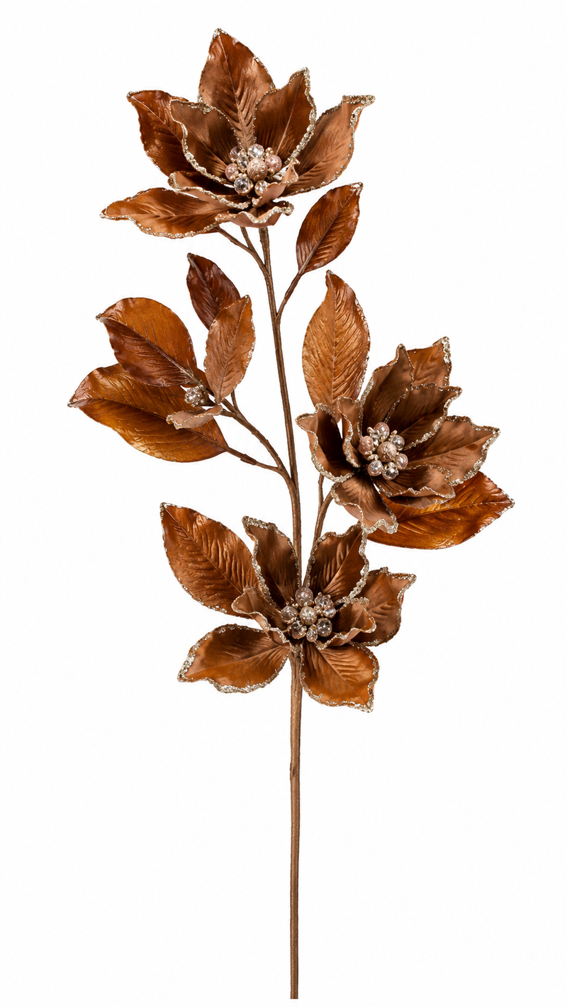 32" Velvet Magnolia Flower Spray Set Of 4