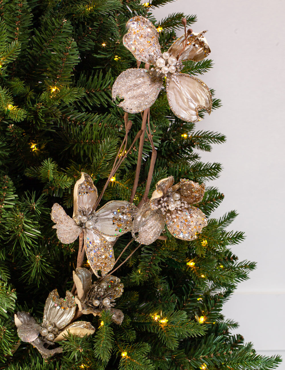 38" Platinum Dogwood Spray Set Of 6