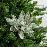 18" Icy Poinsettia Stem Set Of 6