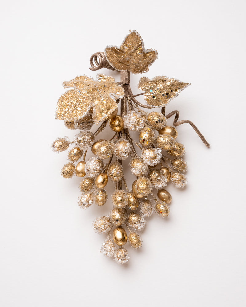 13" Grape Cluster With Leaves Set Of 2