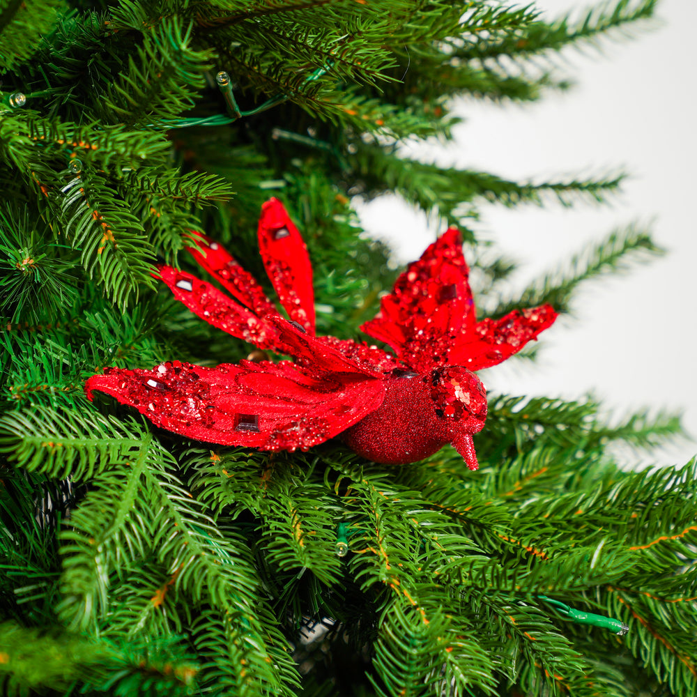 7" Red Flying Bird Clip Set Of 3