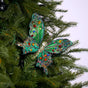 7" Multicolor Jewel Emerald Butterfly Clip Set Of 6