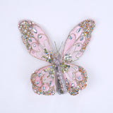 Set de 6 clips de mariposa rosas y platino de 8"