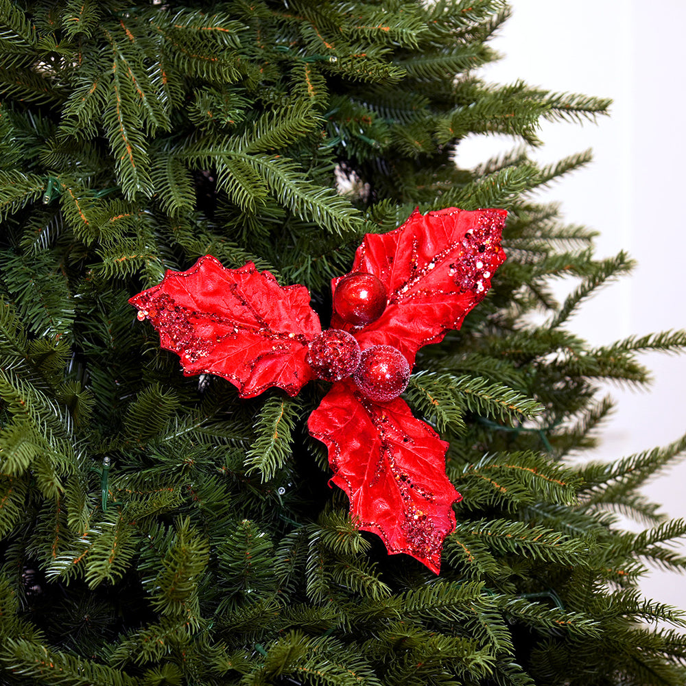 10" Red Holly Berry Pick Set Of 6