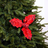 10" Red Holly Berry Pick Set Of 6