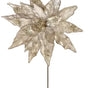 14" Champagne Gold Poinsettia Stem Set Of 2