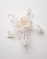 8" Mesh Glitter Poinsettia Set Of 12